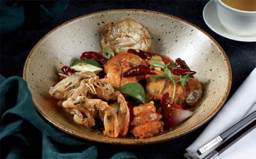 Fried Sea Mantis Prawn with Chili Sauce