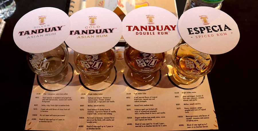 Tasting the new rums side by side.