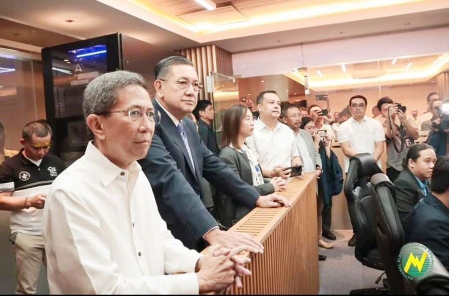 DEA Secretary Lotilla (foreground) with NEA Director Almeda at the launching of the NEA National Command Center.