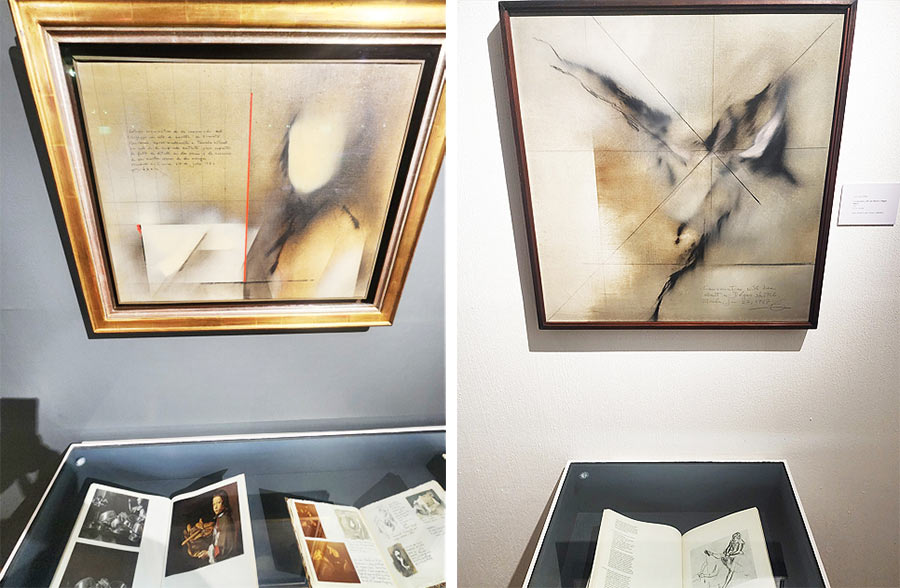 Study on a theme by Baschenis | Zóbel's Conversation with Lee about a Degas sketch hovers above a print of the original work