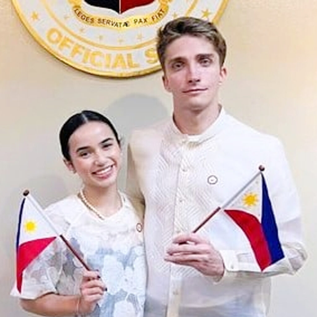FINALLY, PINOY: Aleksander Korovin (right) can now compete as a Filipino with figure skating partner Isabella Gamez after he was granted Philippine citizenship last Tuesday night.