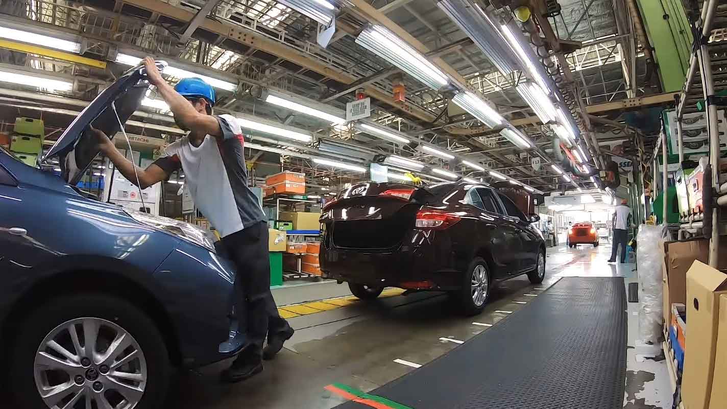 Vehicles roll off the production line at Toyota’s assembly facilities in Santa Rosa, Laguna. (TOYOTA MOTOR PHILIPPINES FACEBOOK PAGE)