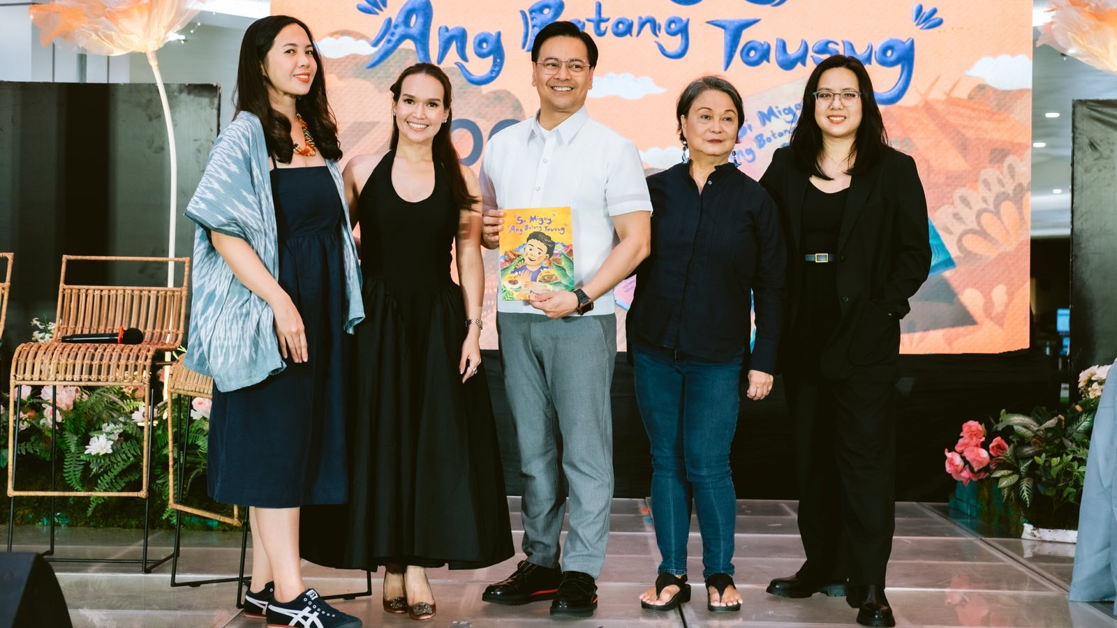 From left: The team behind “Si Migoy, ang Batang Tausug”, Danielle Florendo, illustrator; Dr. Ma. Isabel Cabel Moreno-Go, co-Author; Nelson Canlas, Author; Odette de Guzman, editor (Filipino); Kath Eustaquio-Derla, editor (English)